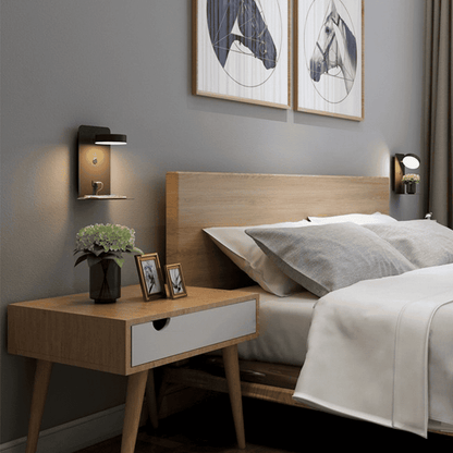 Adjustable LED Wall Light with USB Outlet