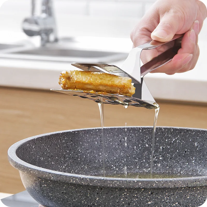 Premium Stainless Steel Kitchen Spatula Tongs Clamp