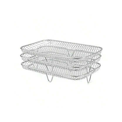 Space Saving 3 Layer Metal Air Fryer Tray