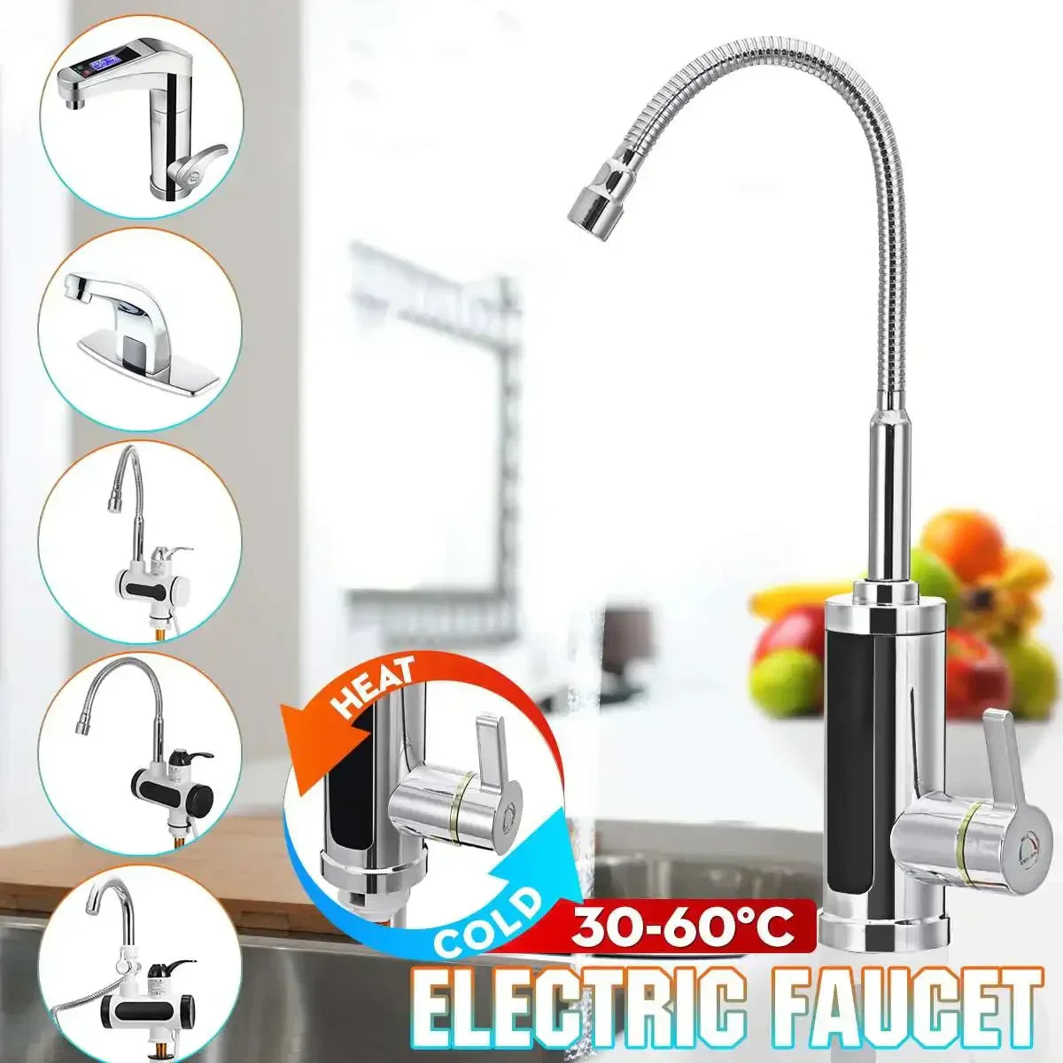 Instant Hot Water Kitchen Faucet 3000W Electric Tap