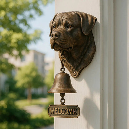 Classic Bronze Wall Bell with Dog Design