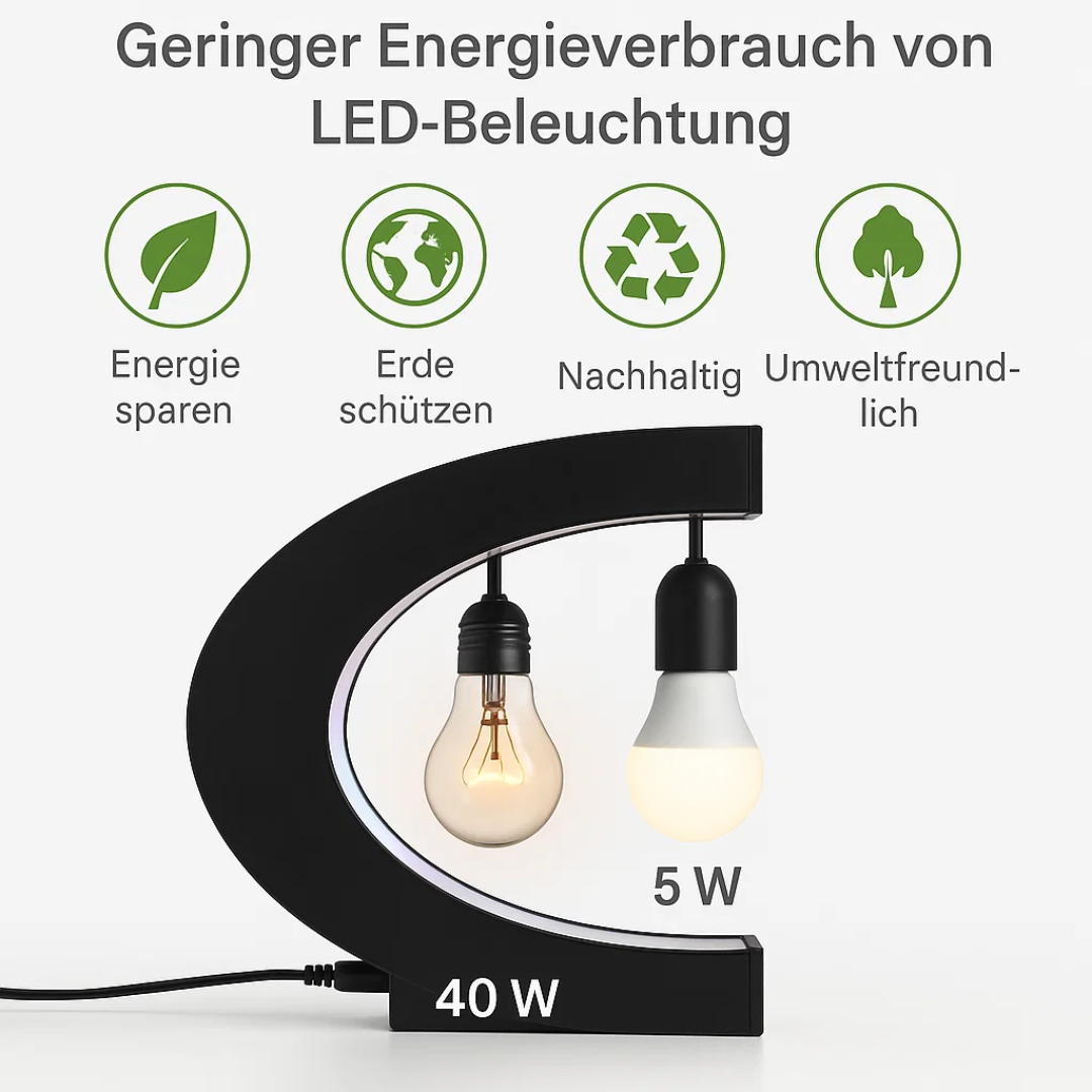 Glowing LED Floating Globe Lamp with Magnetic Base