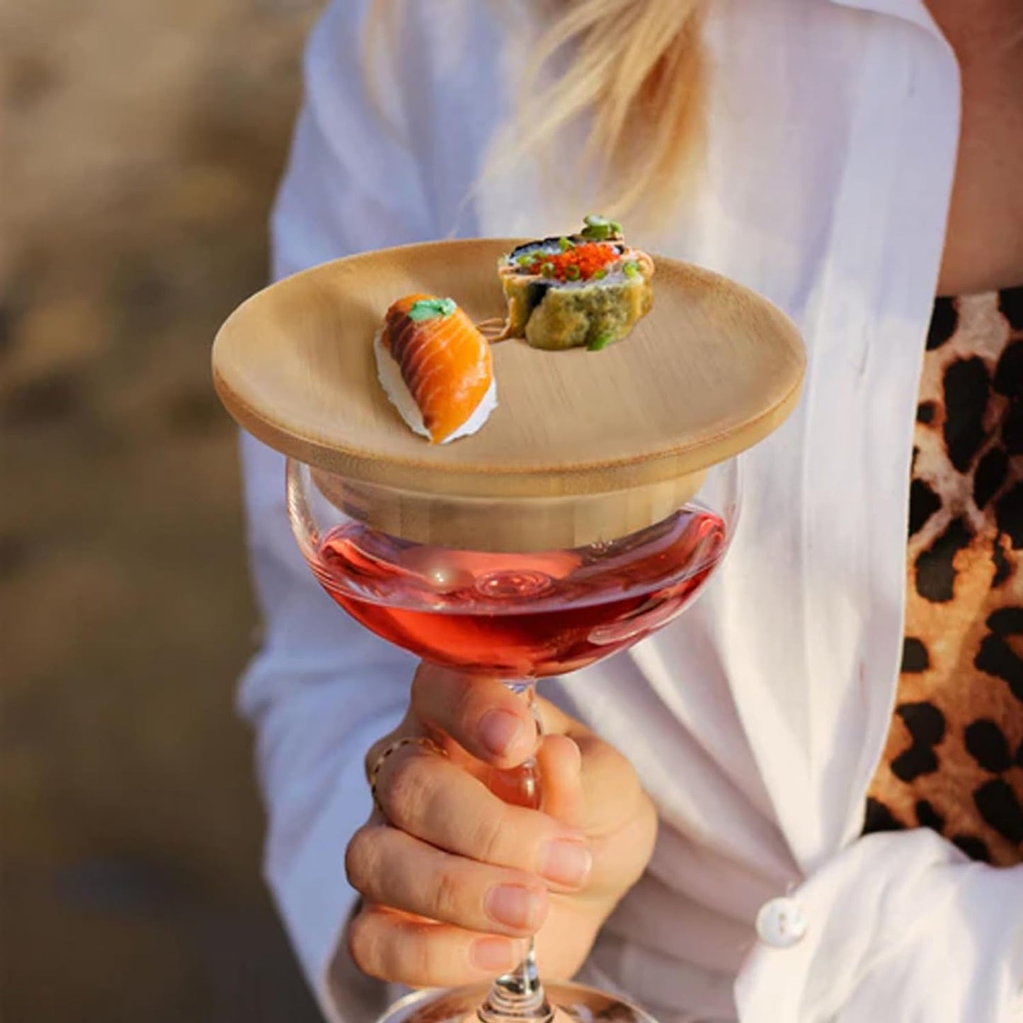 Stylish Wine Glass Food Server