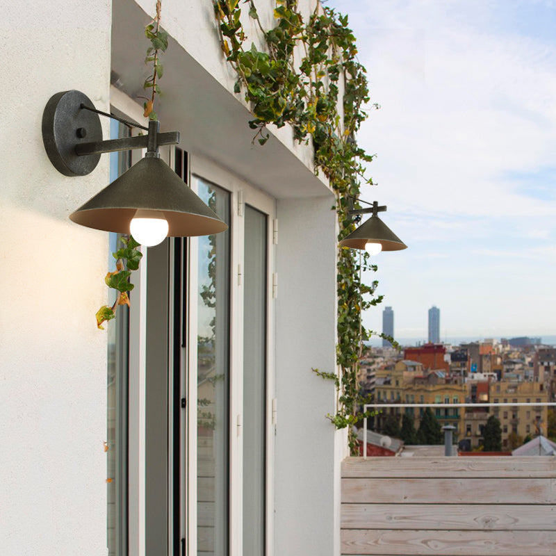 Rustic Outdoor Wall Lantern in Black or Brass Finish