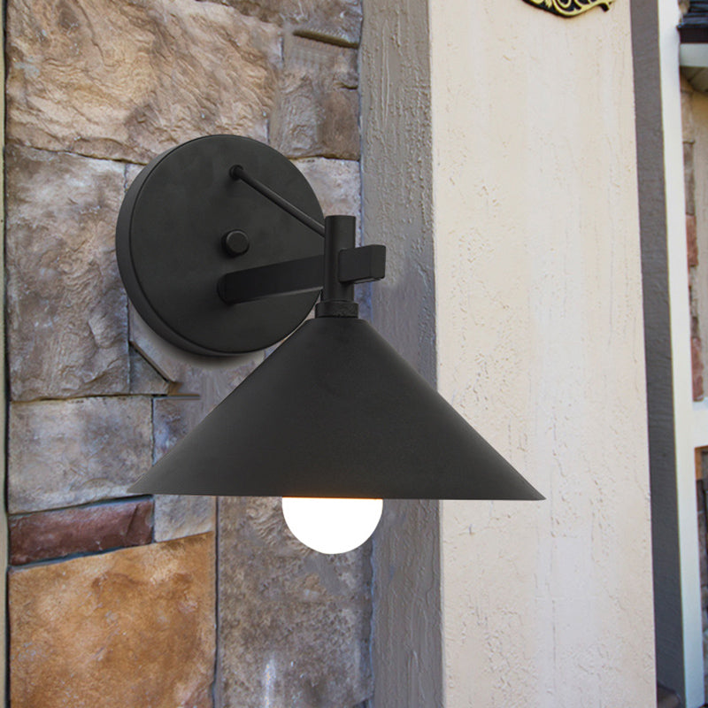 Rustic Outdoor Wall Lantern in Black or Brass Finish