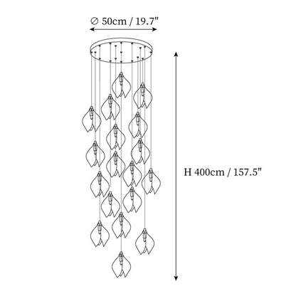 Unique Floral Drop Pendant Light