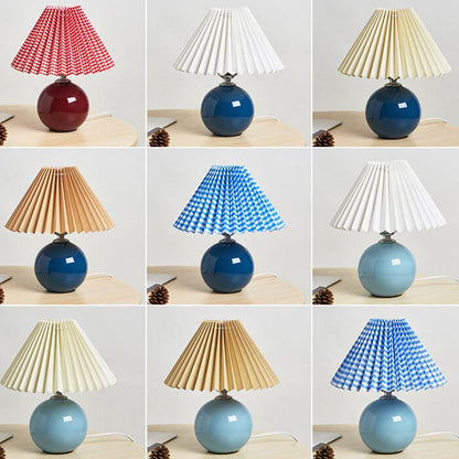 Simple Ceramic Desk Lamp with Folded Shade