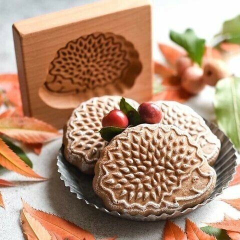 Wooden Cookie Cutter Set with Engraved Designs