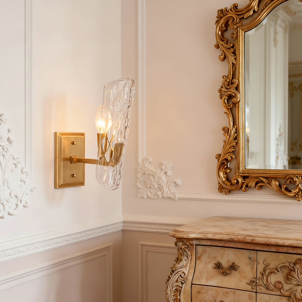 Elegant Brass Glass Wall Light