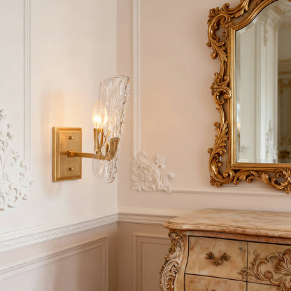 Elegant Brass Glass Wall Light