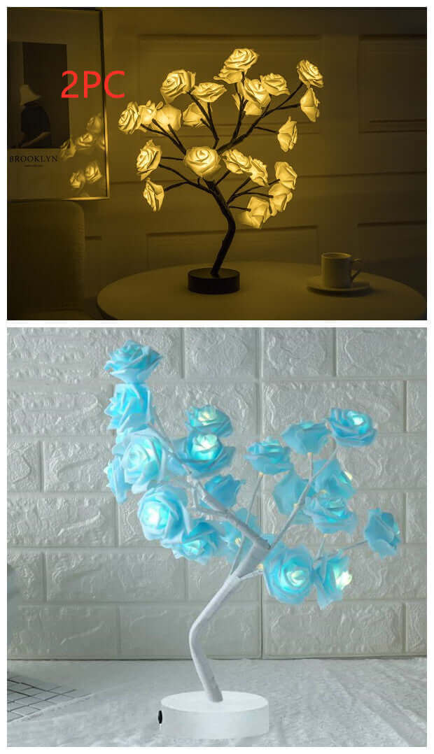 Pretty LED Rose Night Light Table Lamp for Bedroom - Cofik
