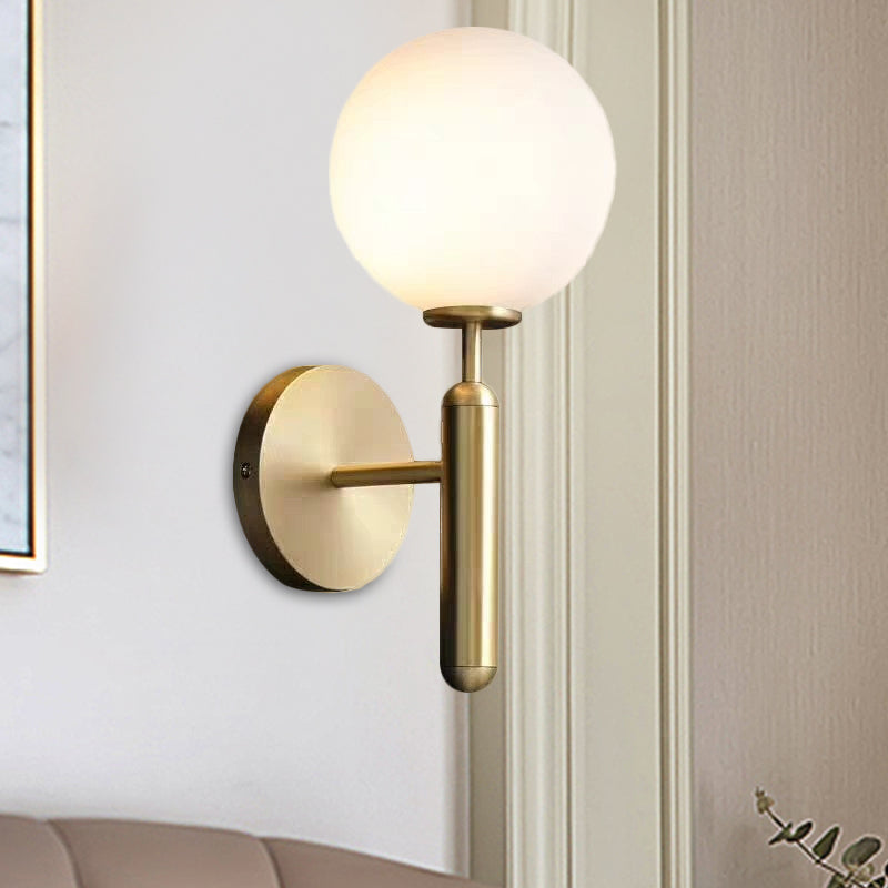 Sleek Brass Wall Light with Glass Shade