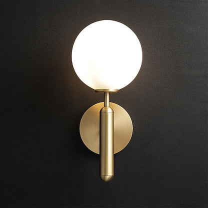 Sleek Brass Wall Light with Glass Shade