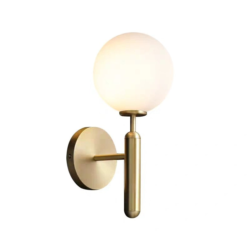 Sleek Brass Wall Light with Glass Shade