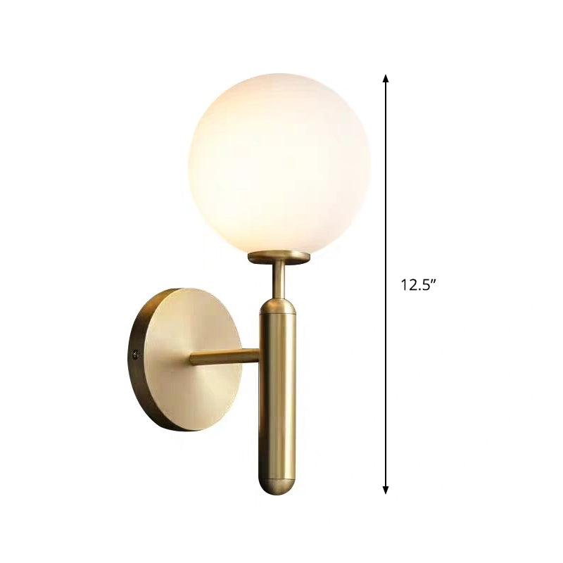 Sleek Brass Wall Light with Glass Shade