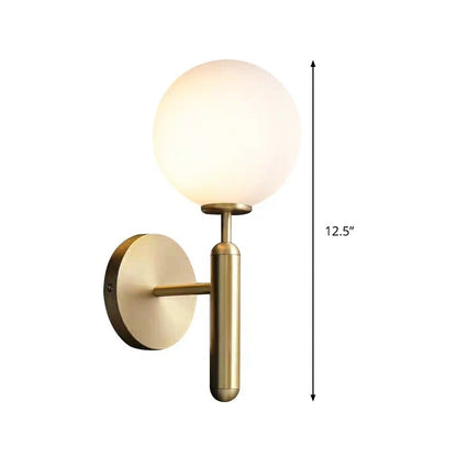 Sleek Brass Wall Light with Glass Shade