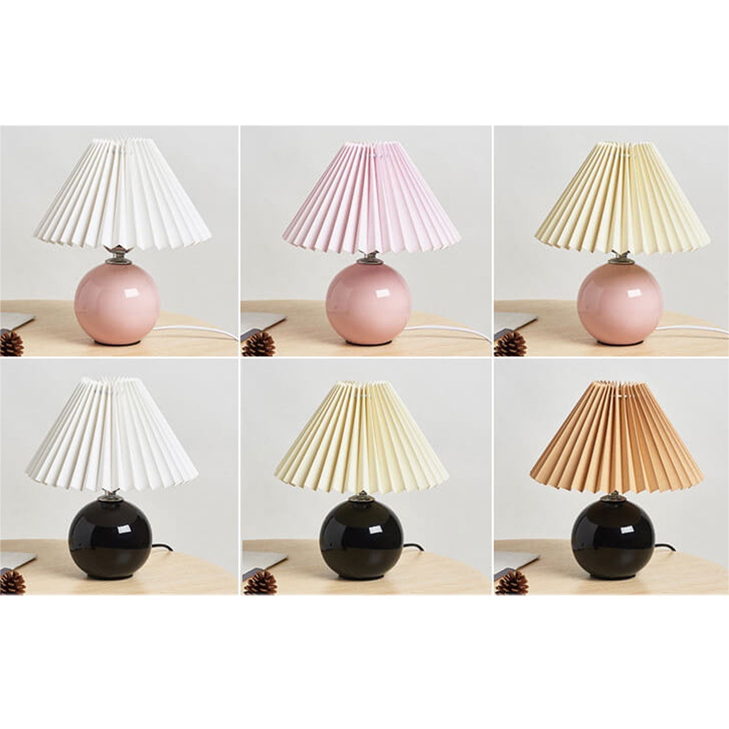 Simple Ceramic Desk Lamp with Folded Shade