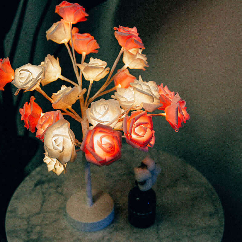 Pretty LED Rose Night Light Table Lamp for Bedroom