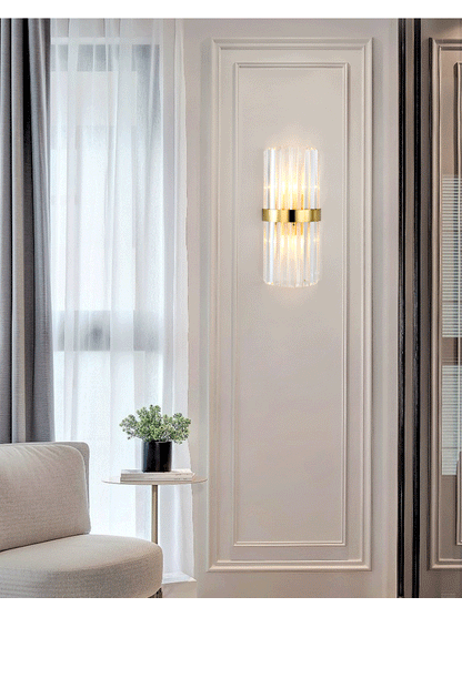 Luxury Gold 2-Light Crystal Wall SconceFixture - Cofik