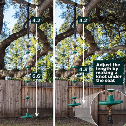 Fun Kids Tree Swing Set with Rope and Play Platforms