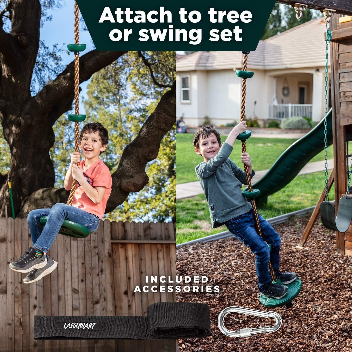Fun Outdoor Tree Swing Playset with Rope and Platforms