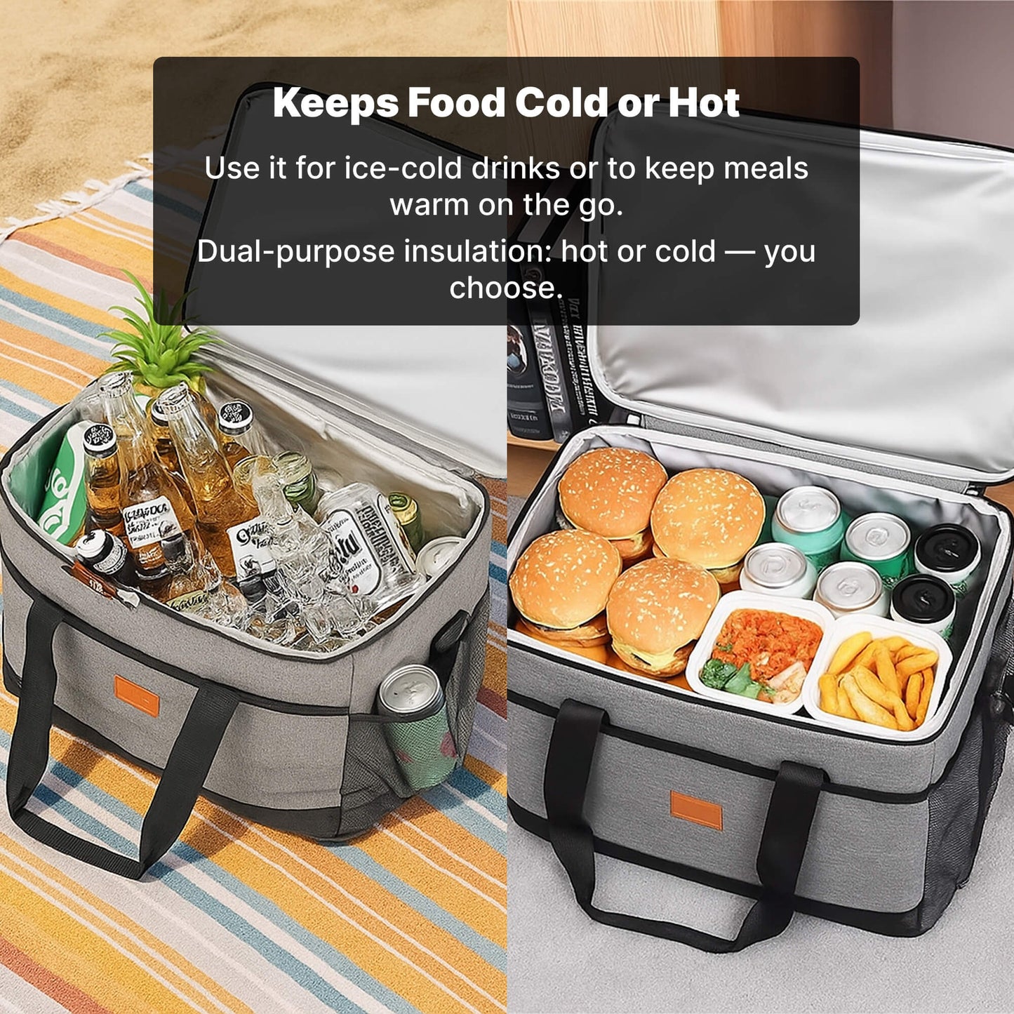 Large Insulated Cooler Tote Bag for Outdoor Adventures