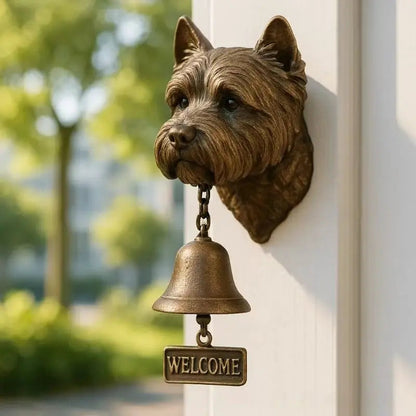 Classic Bronze Wall Bell with Dog Design