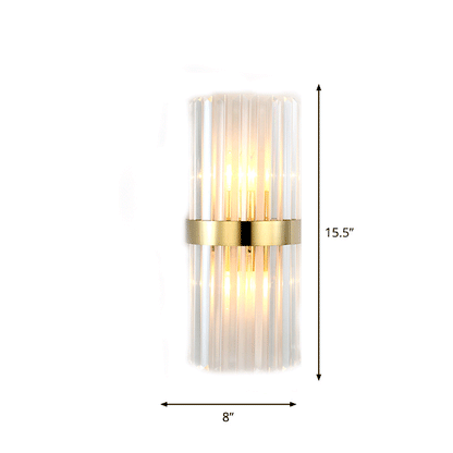 Luxury Gold 2-Light Crystal Wall SconceFixture