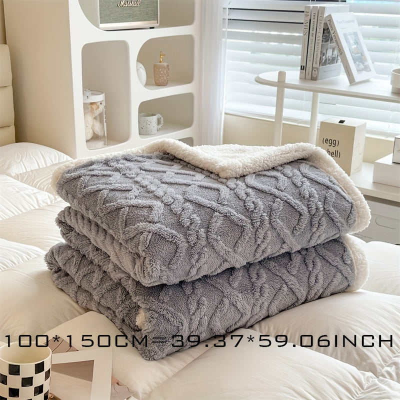 Warm Plush Reversible Fleece Throw Blanket