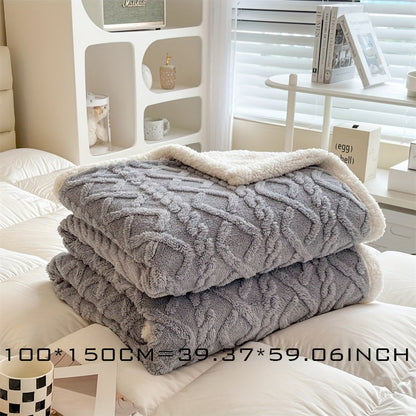 Warm Plush Reversible Fleece Throw Blanket