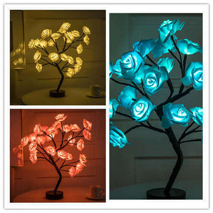 Pretty LED Rose Night Light Table Lamp for Bedroom