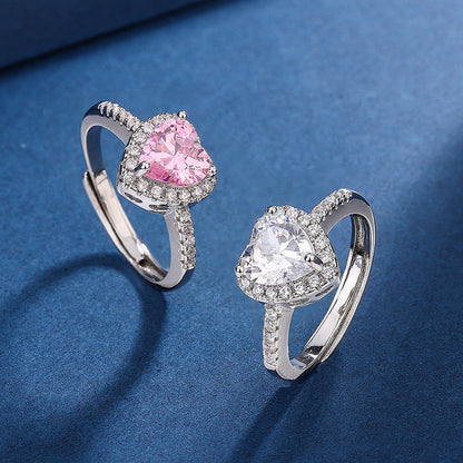 Sparkling Heart Diamond Engagement Ring
