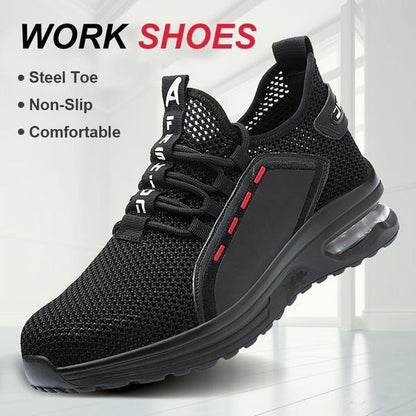 Lightweight Steel Toe Work Boots with Slip Resistant Soles - Cofik