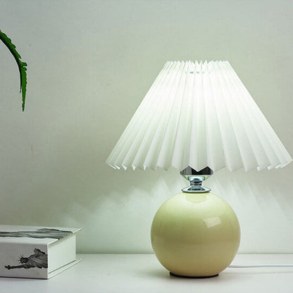 Simple Ceramic Desk Lamp with Folded Shade