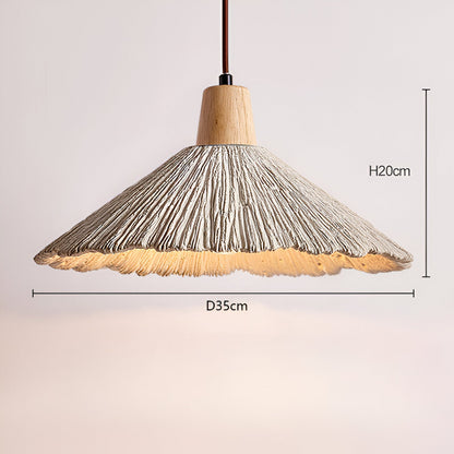Simple Cream Hanging Pendant Light Fixture