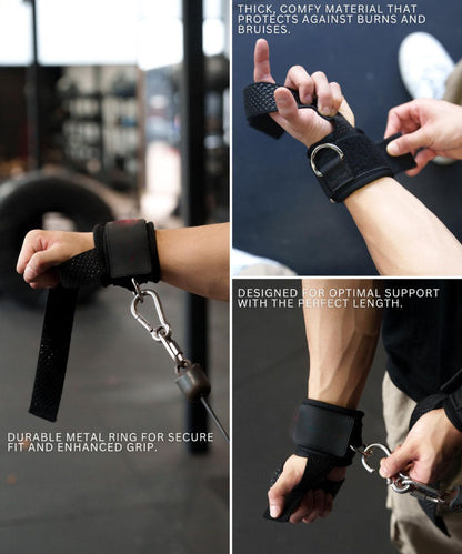 Strong Gym Lifting Straps with D-Ring Grip Support