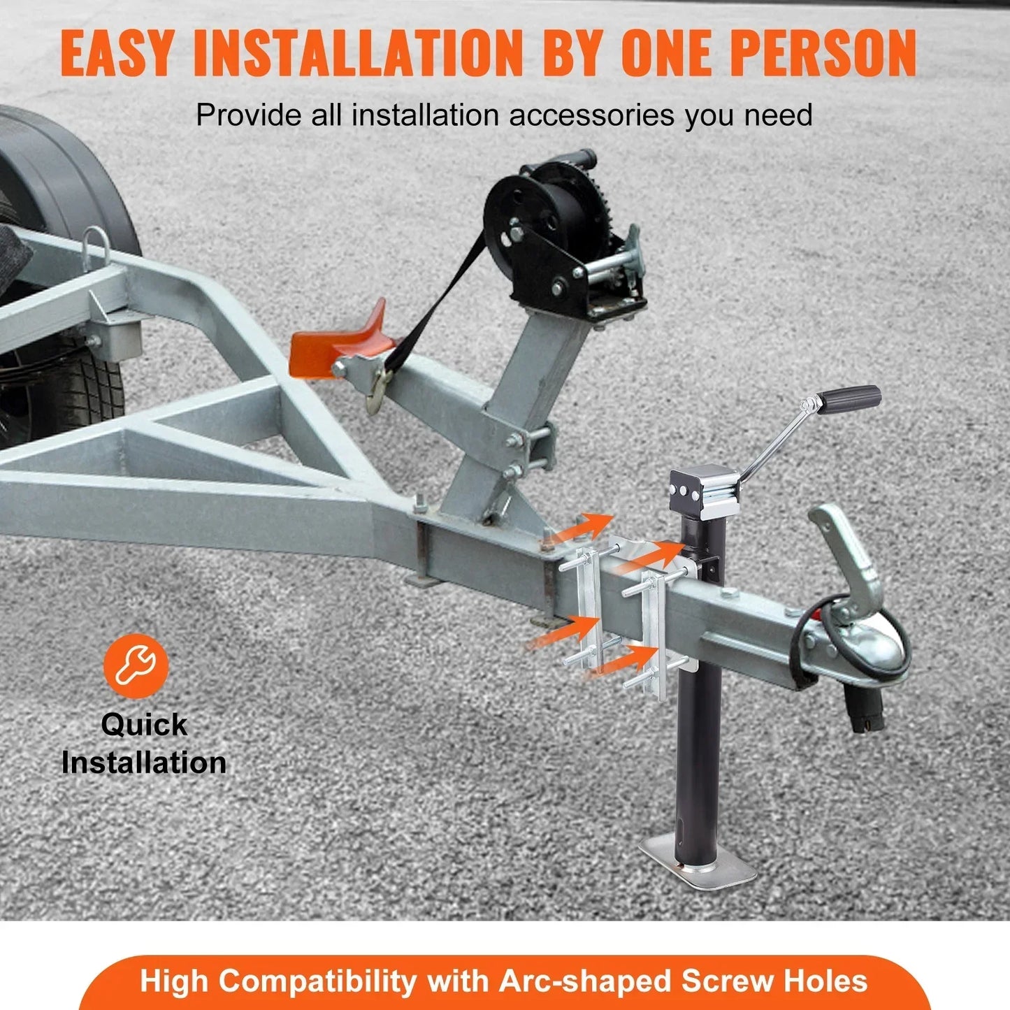 Strong A-Frame Trailer Jack with Drop Leg, 5000lb Capacity