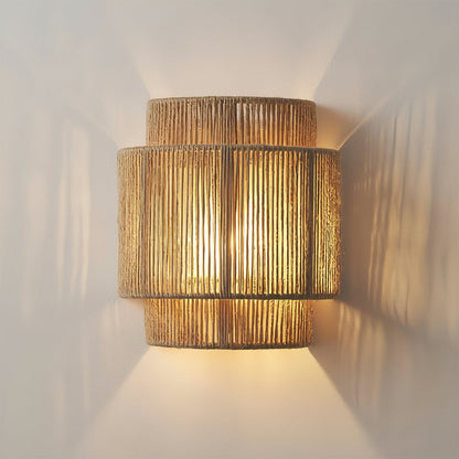 Rustic Hemp Rope LED Wall Light