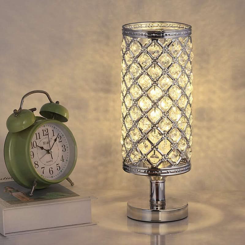 Luxury Metal Desk Lamp with Crystal Accent
