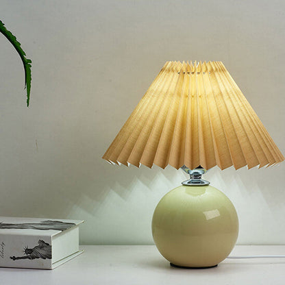 Simple Ceramic Desk Lamp with Folded Shade