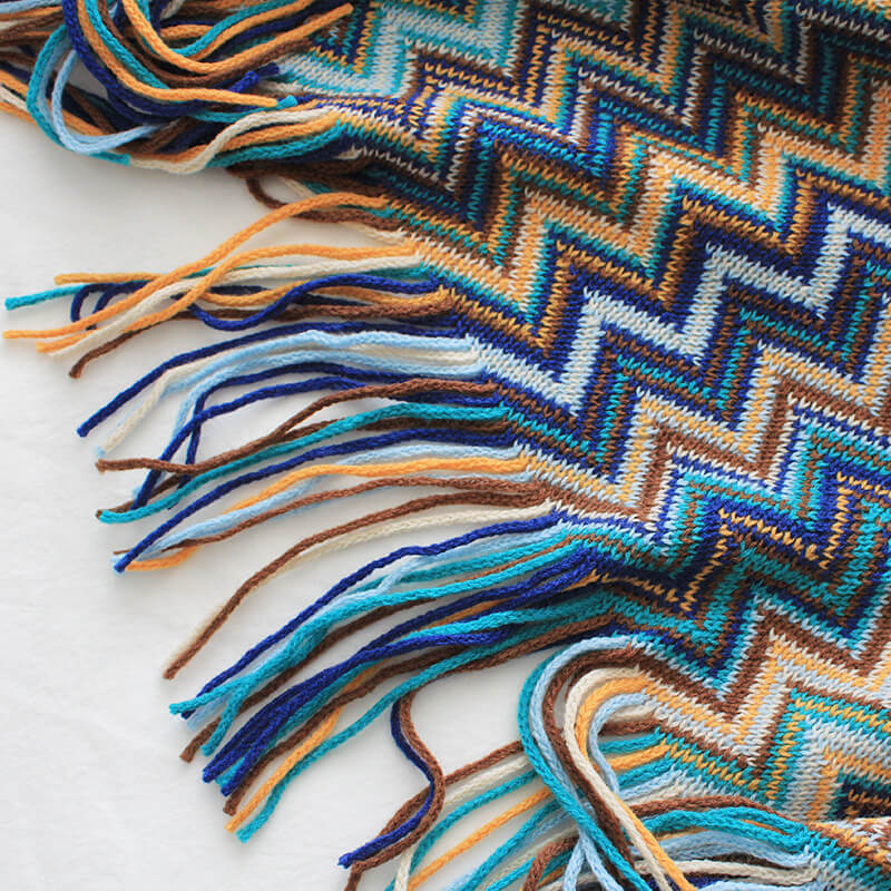Vibrant Striped Fringe Throw Blanket