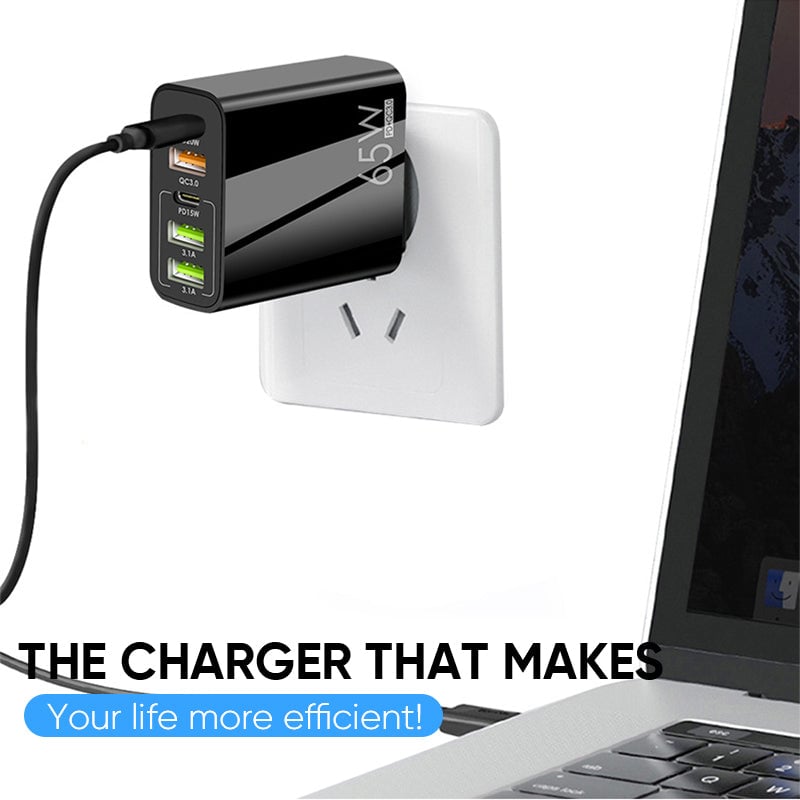 Compact 6 Port Fast USB Charger Adapter