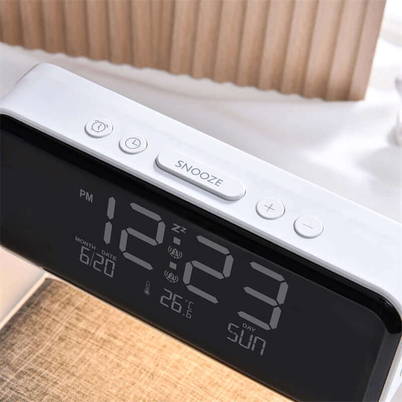 Smart 3-in-1 Bedside Table Lamp with Wireless Charger and Clock