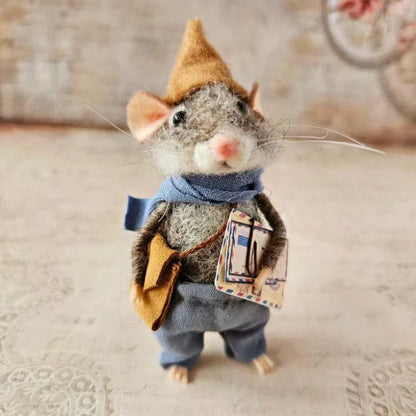 Felt Christmas Mouse Ornament Handmade Wool Decoration