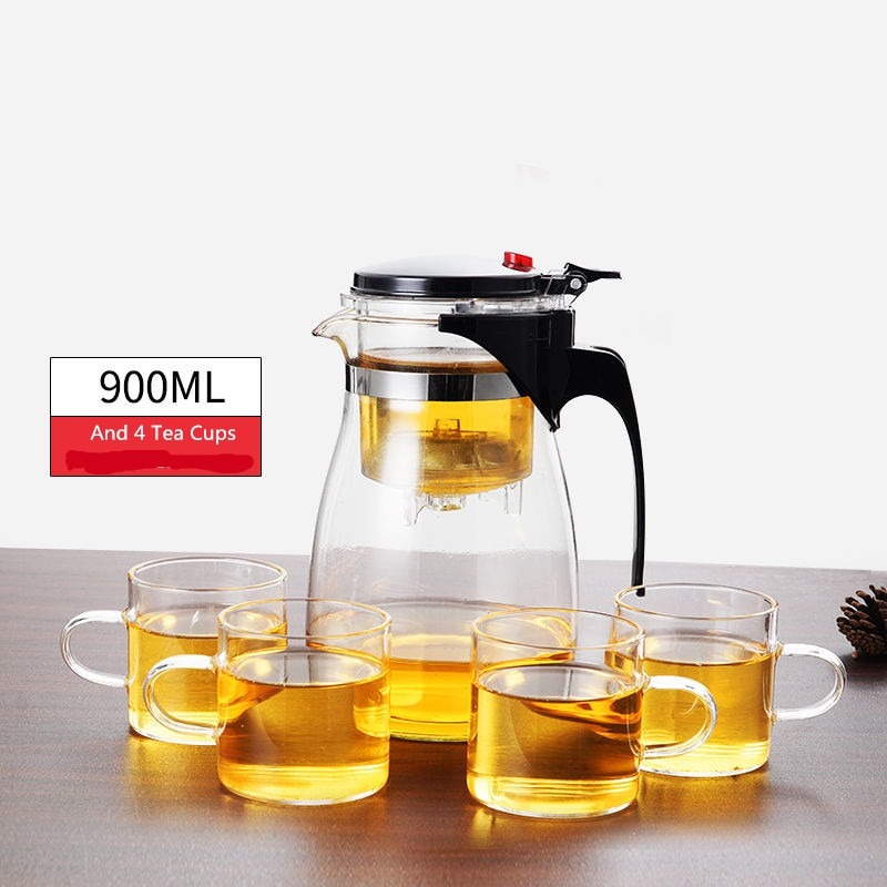 Durable Clear Glass Tea Infuser Teapot