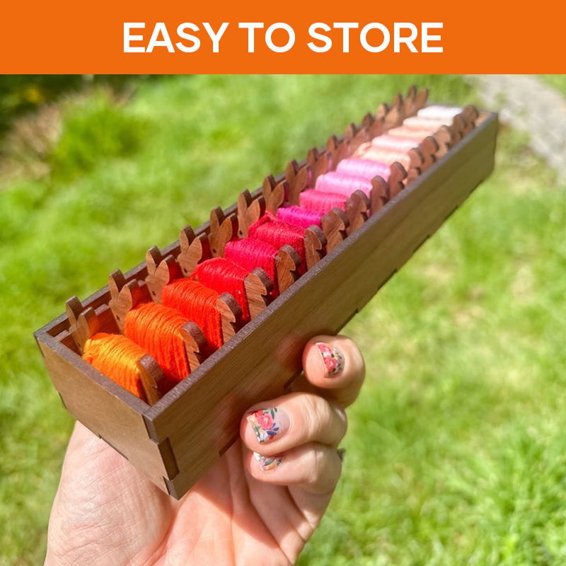 Colorful Wooden Bunny Thread Holder 16 Piece Set
