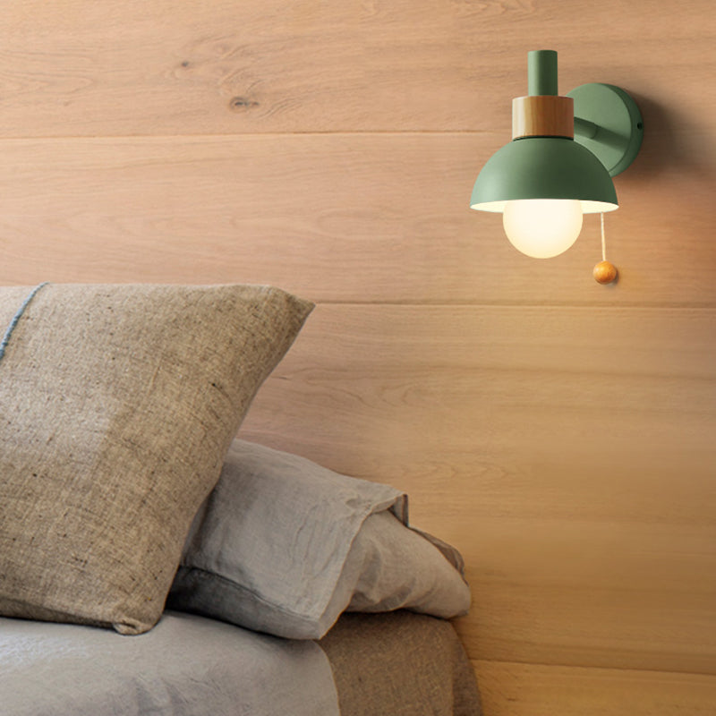 Vintage Glass Wall Lamp with Metal Shade - Cofik