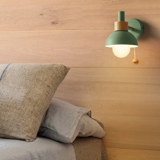 Vintage Glass Wall Lamp with Metal Shade - Cofik