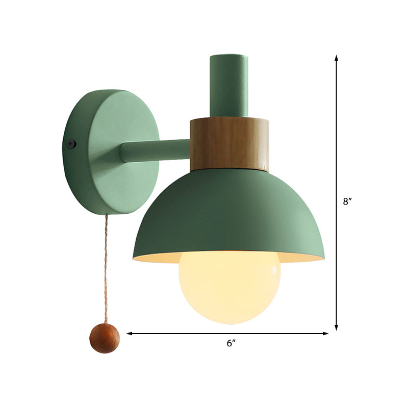 Vintage Glass Wall Lamp with Metal Shade