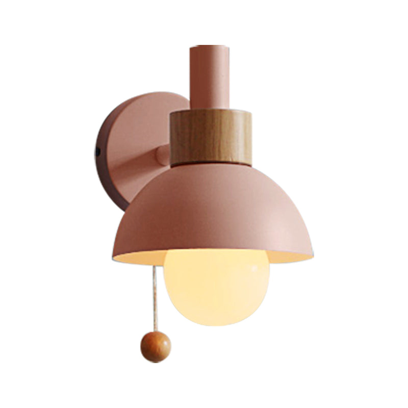 Vintage Glass Wall Lamp with Metal Shade